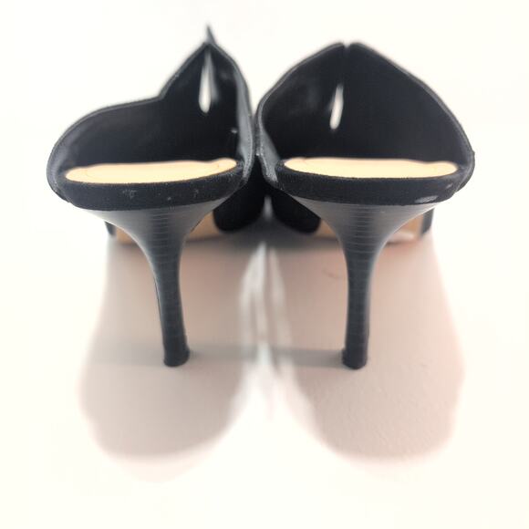 Zara Trafaluc Pointed Toe Kitten Heel Mules Women's Size 10 Patent Black Suede - Picture 5 of 9